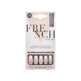 Salon Perfect Artificial Nails 156 Modern French Thick White Tip File & Glue Included 30 Nails