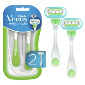 Gillette Venus Extra Smooth Green Disposable Women's Razors, 2 Count