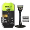 Gillette Labs with Exfoliating Bar Men's Razor Gold Edition, 3 Razor Blade Refills & Magnetic Stand