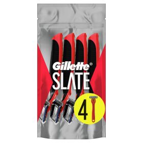 Slate by Gillette 3 Blade Men's Disposable Razor, 4 Ct