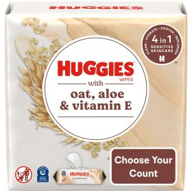 Huggies Wipes with Oat, Aloe & Vitamin E, Unscented, 1 Pack, 56 Total Ct (Select for More Options)