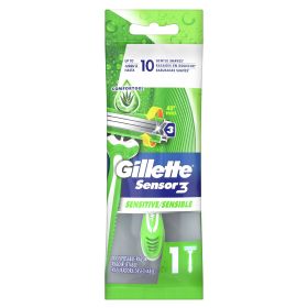 Gillette Sensor3 Sensitive Men's Disposable Razor;  1 Razor