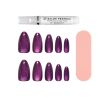 Salon Perfect Magnetic Mirror Effect Purple Nail Set, File & Glue Included, 30 Pieces